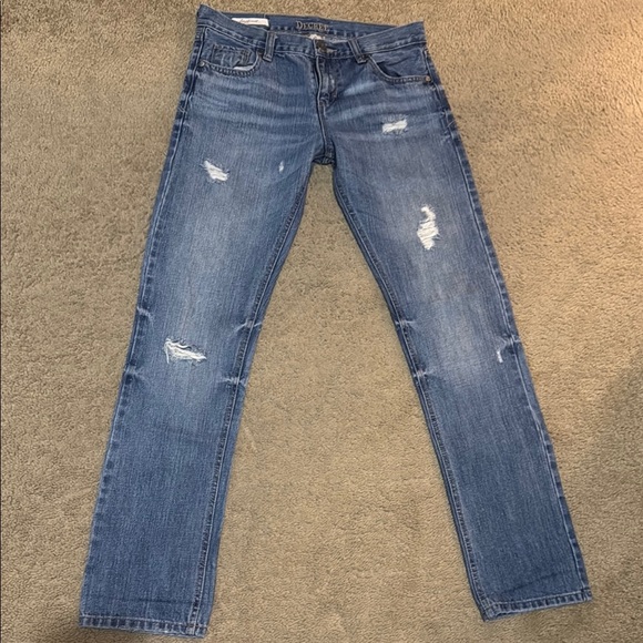 Decree Blue Straight Jeans with Distressed Details - Picture 1 of 5